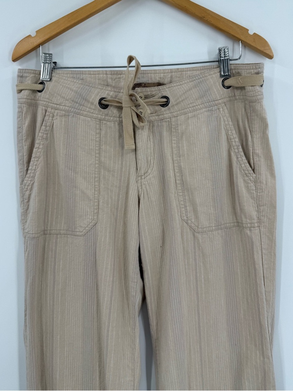 Prana Steph Wide-Leg Linen Cotton Stripe Pant | Stone | 8 - Picture 5 of 10